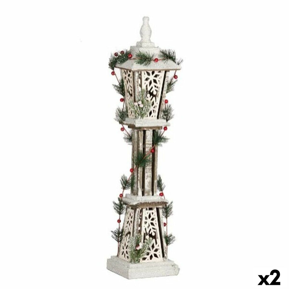 Lighting decoration Krist+ YF21-10 White Red Green Wood 17 x 80 x 17 cm 18 x 80 x 18 cm (2 Units)