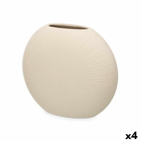 Jarrón Beige Cerámica 29 x 26 x 11 cm (4 Unidades) Circular