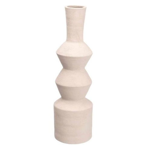 Jarrón Gift Decor 20028-WH Blanco Cerámica Geométrico 15 x 60 x 15 cm