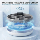Distributore automatico di cibo per cani e gatti con timer e display a LED, da 1 a 6 pasti al giorno, per cibo secco e umido,