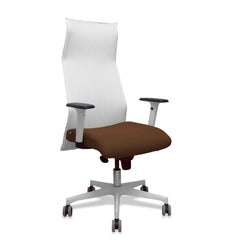 Sedia da Ufficio Piqueras y Crespo 54BR65G Bianco Marrone scuro