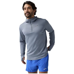 Felpa con Cappuccio Uomo Brooks Notch Thermal 3.0 Grigio chiaro
