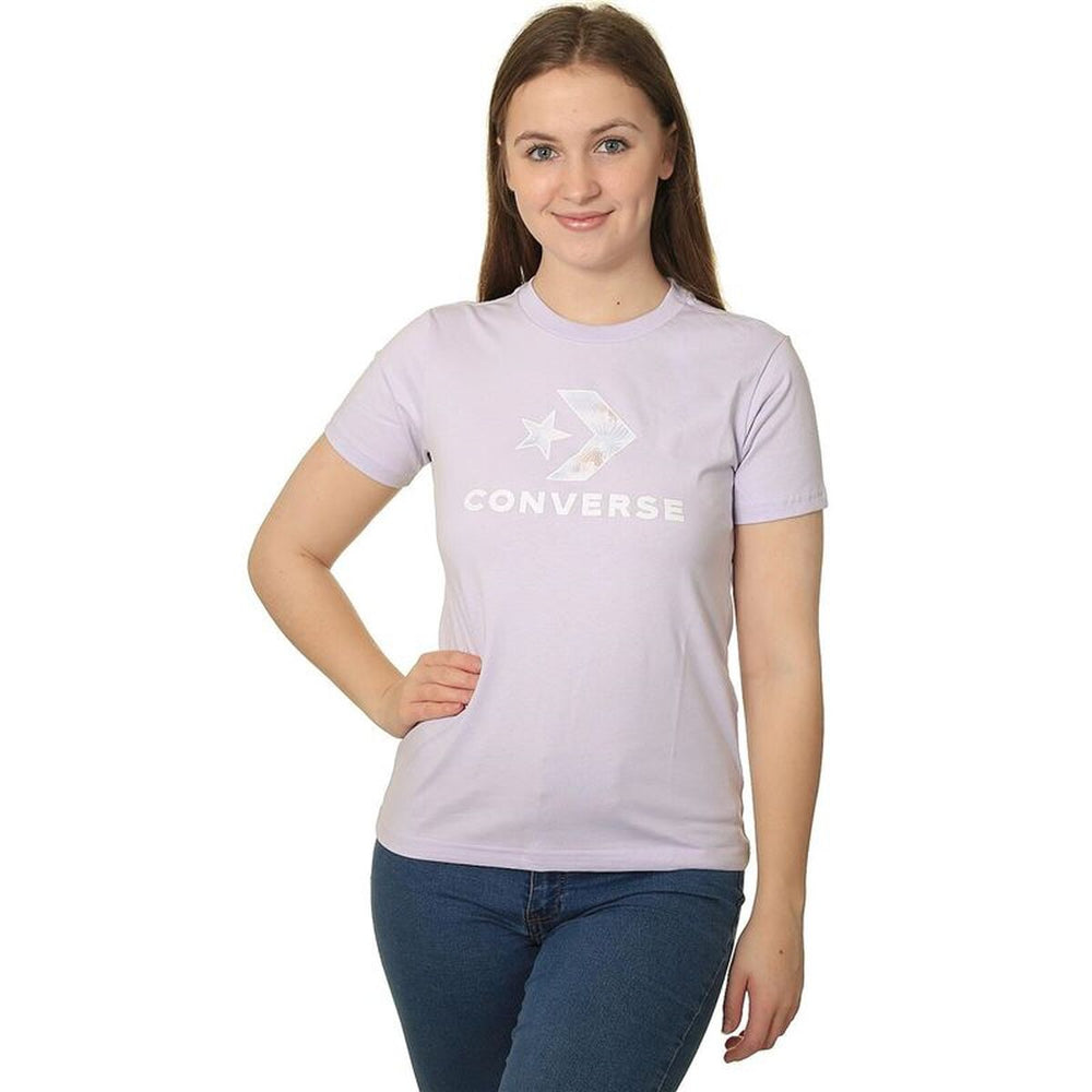 Maglia a Maniche Corte Donna Converse 10024538-A04 Lavanda
