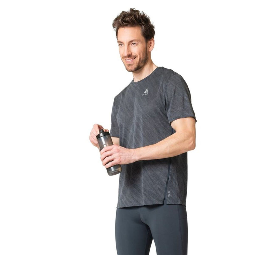 Maglia a Maniche Corte Unisex Odlo Neck S/S Zeroweight Enginee Grigio