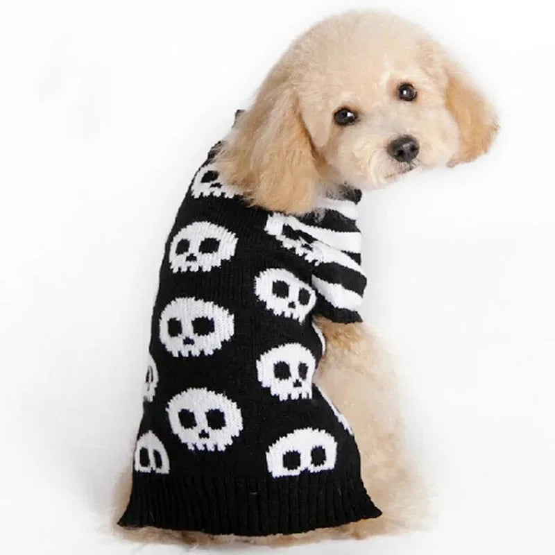 Maglione per Cani a Righe con Teschio PETFRDGLOBAL