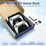 M15 4K Retro Game Stick, 64GB Built-in 20000+ Classic Games, Wireless Controller Game Console, 20+ Simulators Support, HD TV Video Gaming Player