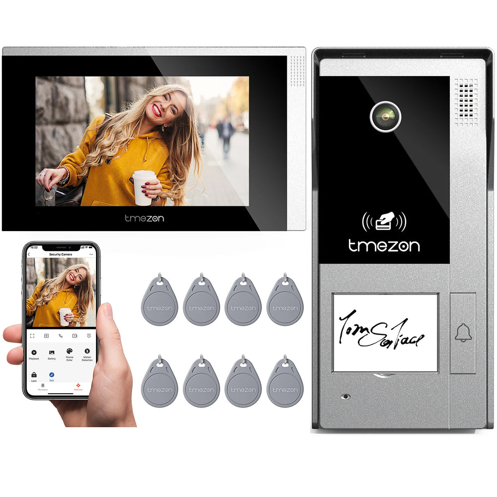 TMEZON Videocitofono intelligente Wi-Fi da 7 pollici con app Tuya, risoluzione 1080P