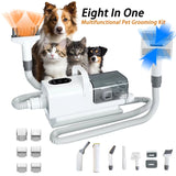 Kit aspirapolvere 8 in 1 per la toelettatura di animali domestici,