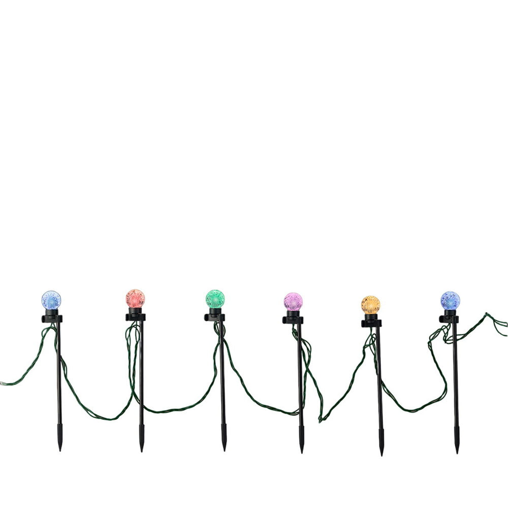 Set di Picchetti da Giardino a LED Lumineo Multicolore 6 W Bianco Caldo 20 Unità