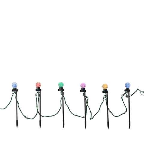 Set di Picchetti da Giardino a LED Lumineo Multicolore 6 W Bianco Caldo 20 Unità