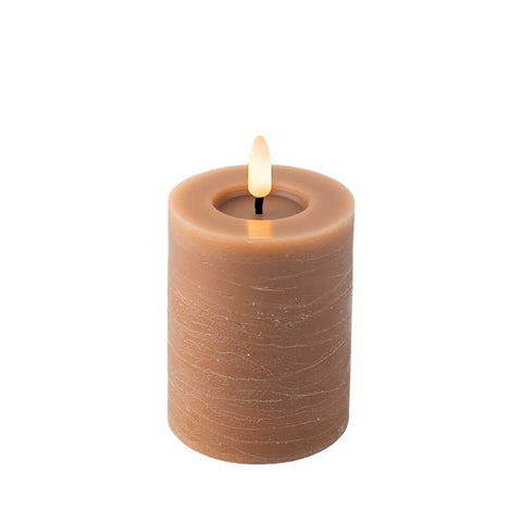 Candela LED Lumineo Marrone Ø 7 x 11,2 cm Effetto fiamma (AAA)