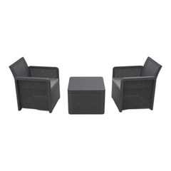 Set Tavolo con 2 Sedie Shaf Antracite 57 X 57 X 42 CM (3 Pezzi)