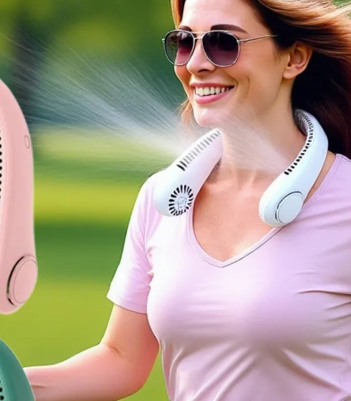 Ventilatore da collo portatile con 3 velocità regolabili ed estensibili