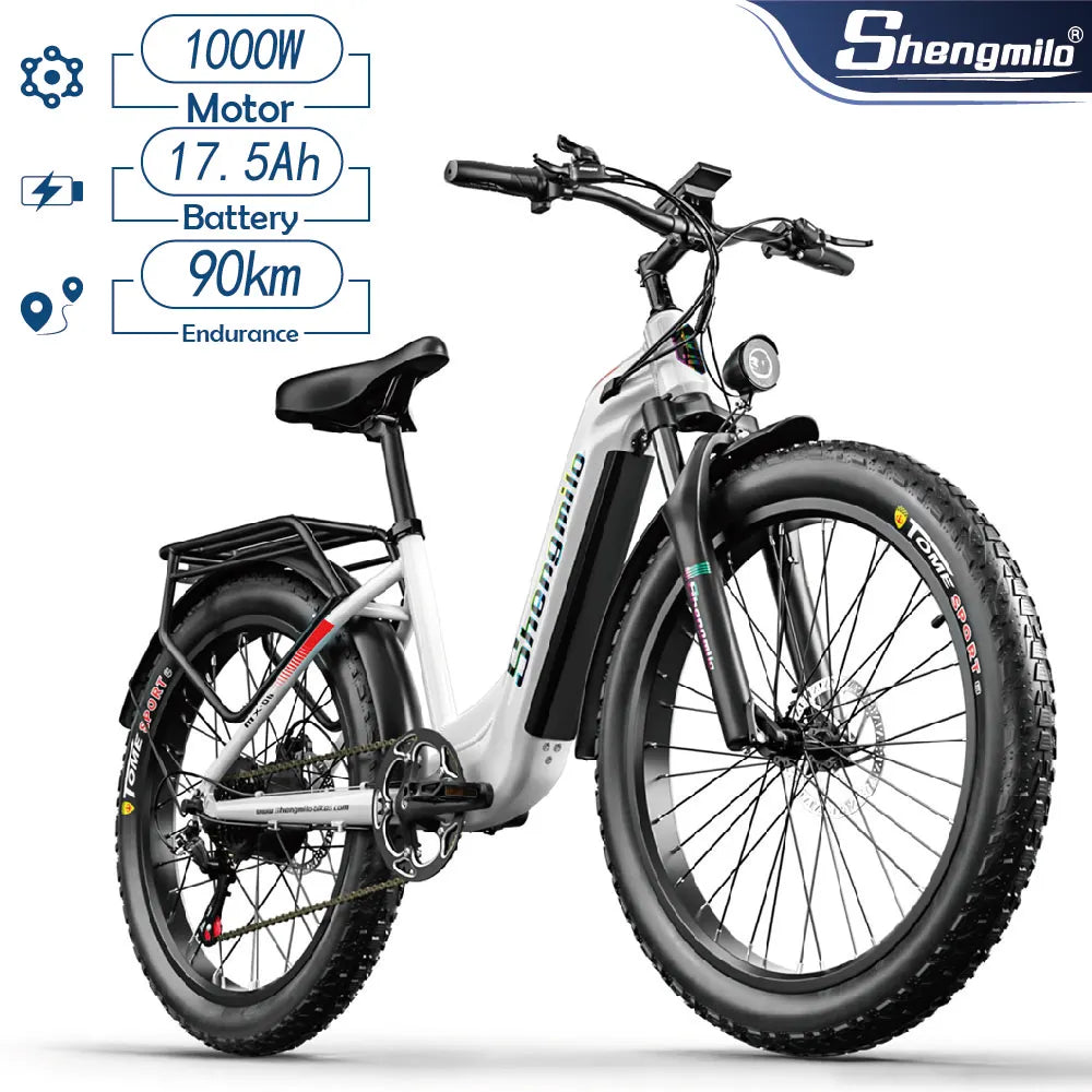 Bicicletta elettrica Shengmilo MX06 con motore da 1000 W, batteria da 48 V 17,5 Ah,