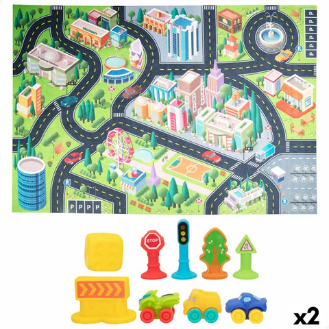 Tappeto da gioco Colorbaby Città Plastica (2 Unità)