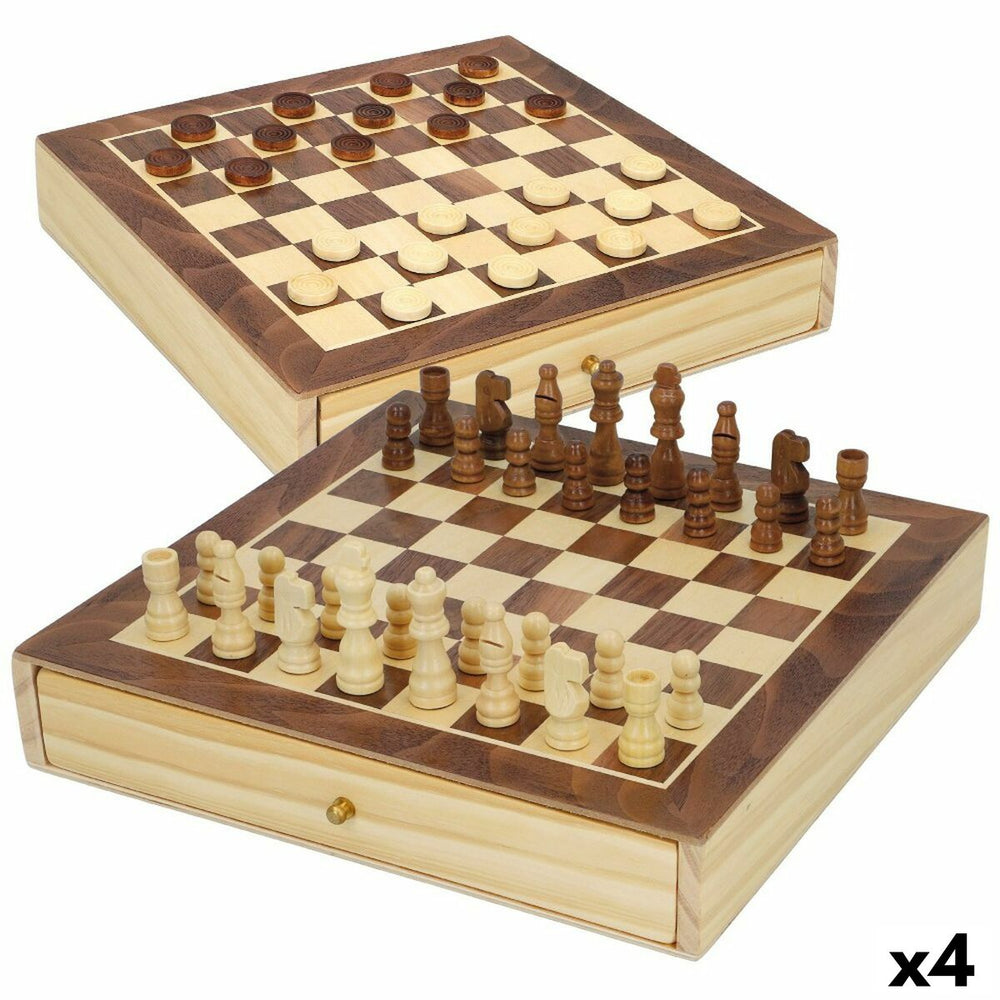Tabellone da Scacchi e Dama CB Games Legno Sertar (4 Unità)
