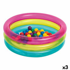 Piscina di Palline Intex 86 x 25 x 86 cm (3 Unità)