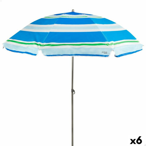 Ombrellone Aktive Azzurro Rosso Ø 200 cm 200 x 196 x 200 cm UV50 (6 Unità)