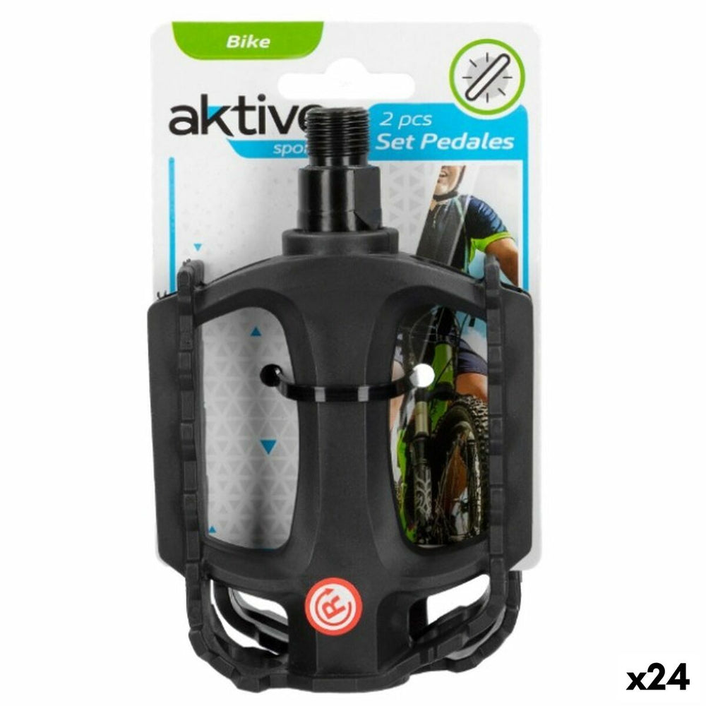 Pedali Aktive 11 x 3 x 8 cm Bicicletta 2 Pezzi Nero 24 Unità