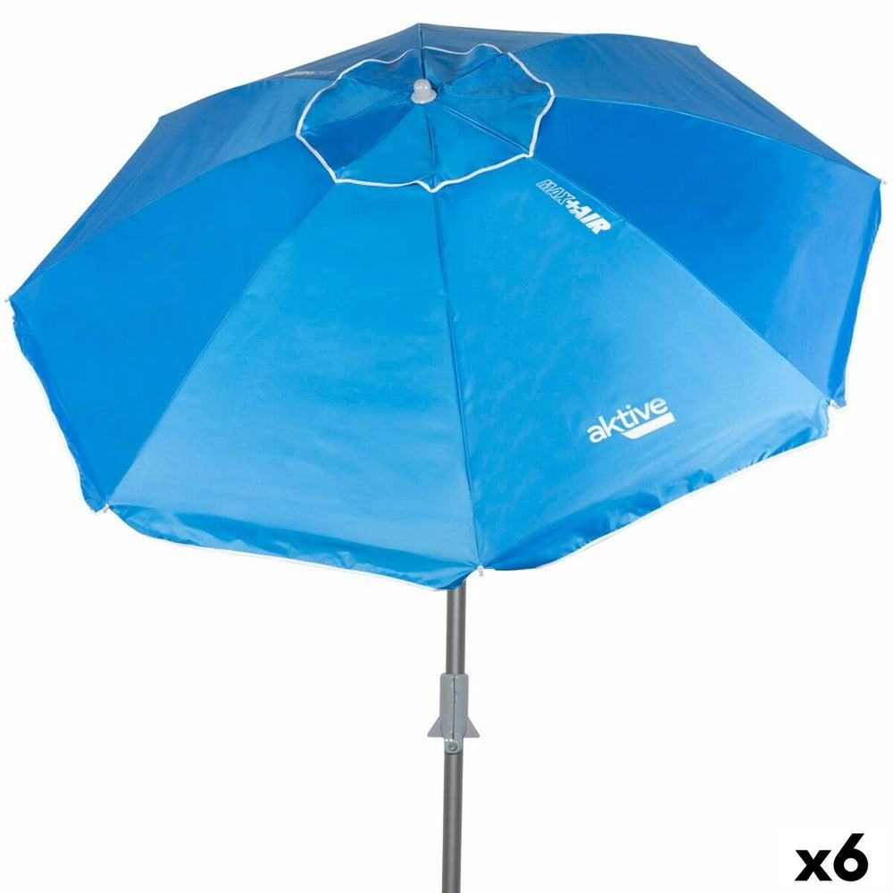 Sombrilla Aktive Azul 220 x 225 x 220 cm (6 Unidades)
