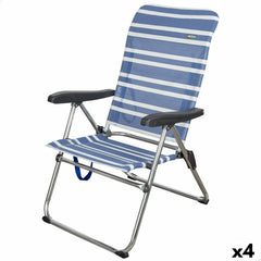 Silla de Playa Aktive Mykonos Azul 47 x 93 x 63 cm (4 Unidades)
