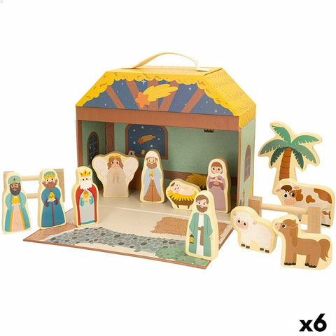 Christmas nativity set Woomax Wood Plastic 25 x 20 x 24,5 cm 15 Pieces