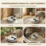 Distributore automatico di cibo per cani e gatti con timer e display a LED, da 1 a 6 pasti al giorno, per cibo secco e umido,