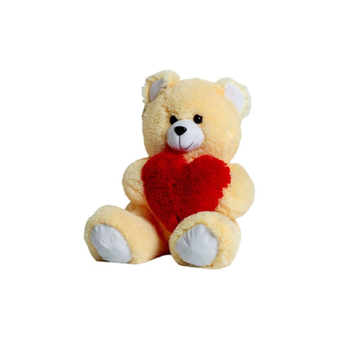 Orsetto di Peluche GO GIFT FRANK 50 CR Crema Stoffa Cuore 50 cm