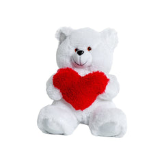 Orsetto di Peluche GO GIFT FRANK 50 WH Bianco Stoffa Cuore 50 cm