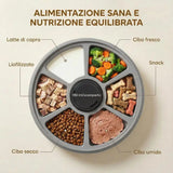 Distributore automatico di cibo per cani e gatti con timer e display a LED, da 1 a 6 pasti al giorno, per cibo secco e umido,
