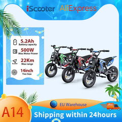 iScooter A14 Moto da cross elettrica per bambini 500W 5.2Ah Moto elettrica