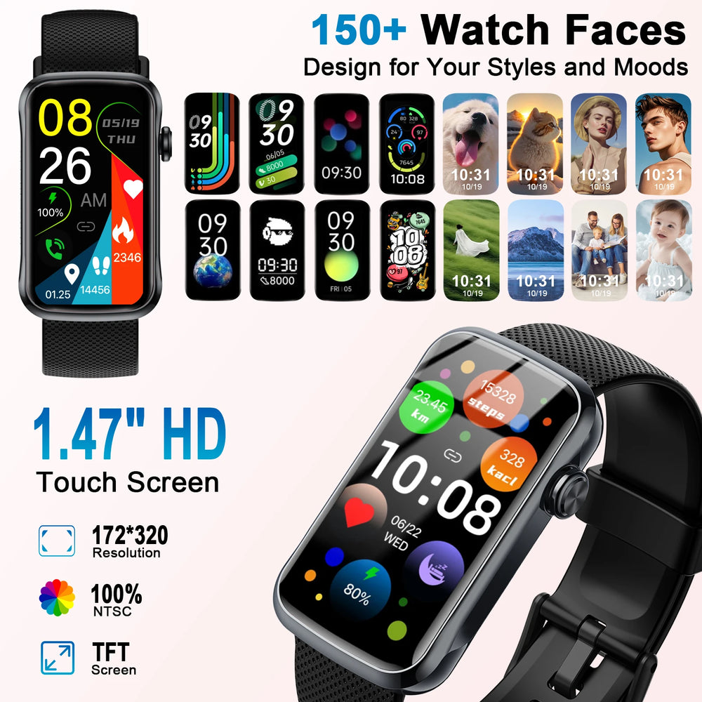 Kuizil Smartwatch 1.47" HD con Chiamate BT e Fitness Tracker