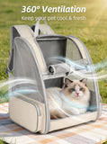 Trasportino espandibile per gatti e cani di piccola misura, Zaino da viaggio in rete traspirante con design ergonomico,