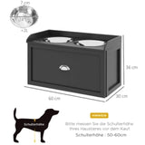 Stazione di alimentazione, 2 ciotole (2 litri ciascuna), in acciaio inox, con cassetto, per cani di taglia grande