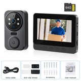 Videocitofono wireless Podofo con schermo IPS HD da 4,3'', interfono intelligente 2.4G, senza Wi-Fi