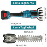 HGTUGO Tagliasiepi e Tagliaerba 2 in 1 a Batteria