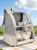 Trasportino espandibile per gatti e cani di piccola misura, Zaino da viaggio in rete traspirante con design ergonomico,