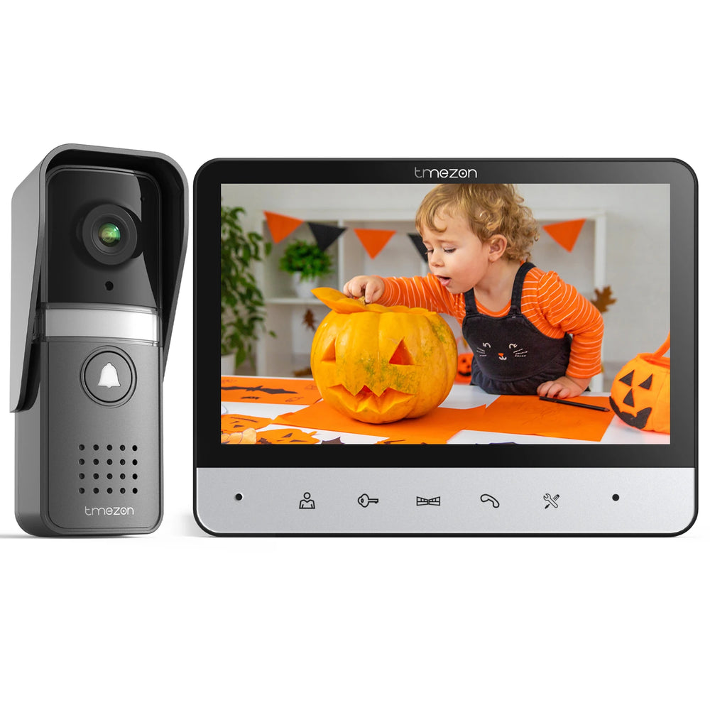 Videocitofono TMEZON a 4 fili, interfono con campanello, citofono con telecamera, display a colori da 7"