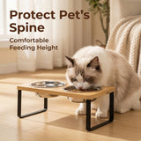Ciotole Doppie Smart Innova in Acciaio e Bamboo per Animali