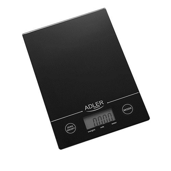 Bilancia da cucina digitale Adler nera con display LCD per pesare ingredienti con precisione