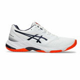 Scarpe pallavolo uomo Asics bianche e arancioni con suola adatta per indoor