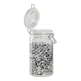 Barattolo in cristallo nero design moderno con chiusura ermetica per conservare alimenti