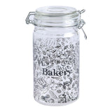 Barattolo in cristallo nero design moderno con chiusura ermetica per una conservazione elegante