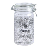 Barattolo in cristallo nero design moderno con chiusura ermetica per conservare pasta e alimenti