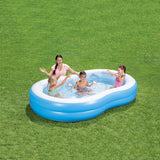 Piscina gonfiabile grande giardino Bestway con bambini che si divertono sull'erba verde