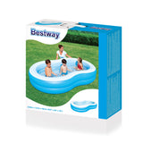 Piscina gonfiabile grande giardino Bestway con bambini che giocano in acqua, ideale per il divertimento estivo.