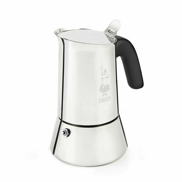 Caffettiera italiana Bialetti acciaio inox con manico ergonomico e design elegante per un caffè perfetto