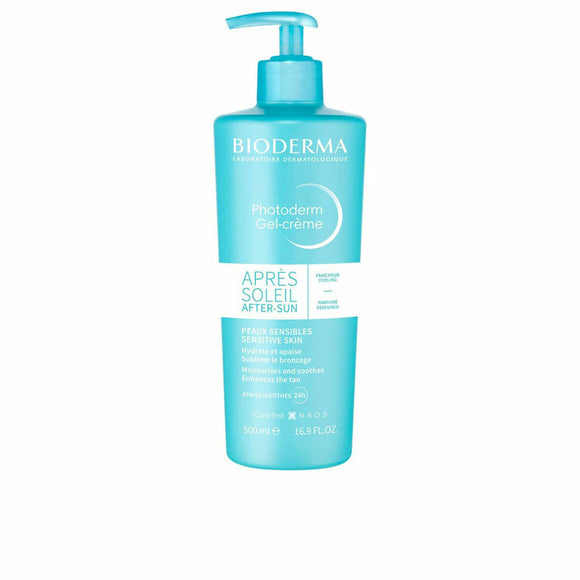 Crema doposole prolungatore abbronzatura Bioderma in flacone da 500 ml per pelli sensibili