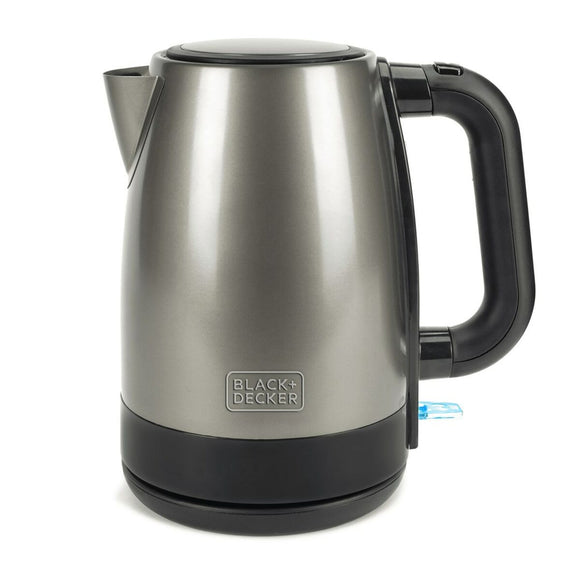 Bollitore Black & Decker 1,7 litri in acciaio inox con manico ergonomico e design elegante