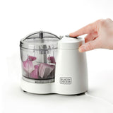 Frullatore Black & Decker con ciotola trasparente e pulsante di accensione per tritare verdure